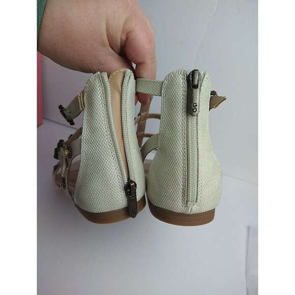 NWT Sam & Libby Rhonda Gladiator Sandal Soft Silver Size 9 Adjustable Strap - Picture 9 of 13